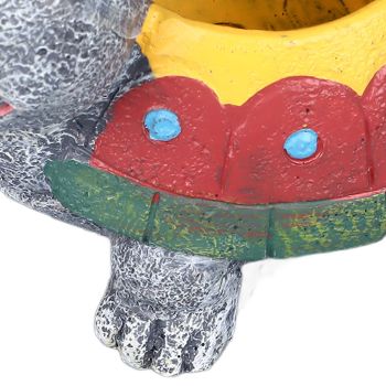 Succulent Planter Tortoise Shape Drainage Holes Stable Base Durable Resin Flower Pot for Cactus Plant Micro Landscape