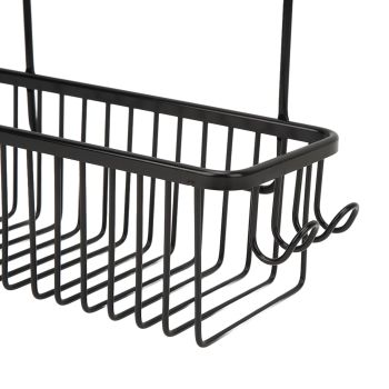 Over The Toilet Storage Shelf Large Capacity Aluminum Toilet Storage Basket Metal Bathroom Storage Organizer Black