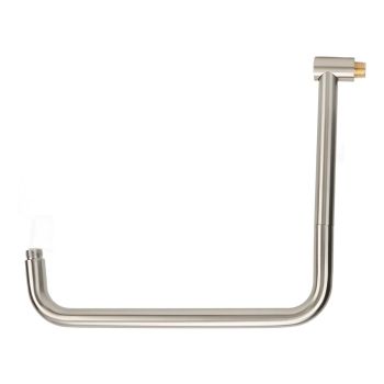 Shower Head Extension with Flange S Shape Shower Arm Wall Mount Rotatable Stainless Steel Shower Pipe for Bathroom Brushed
