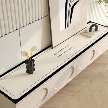 Coffee Mat Pu Leather Anti Slip Stain Resistant Waterproof Table Mat for Kitchen Countertop 30× 80cm/11.8 X 31.5in