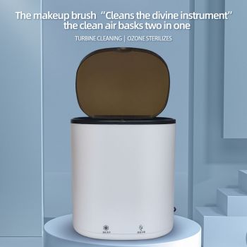 Electric Cosmetic Brush Cleaner 4.5L USB Turbo Blue Lights Cleaning One Key Control Makeup Brush Cleaner Dryer Machine for All Size Makeup Brush