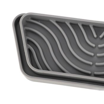 2Pcs Refrigerator Water Drip Tray Catcher Trapezoidal Silicone Refrigerator Drip Tray Catcher for GE for Samsung Grey
