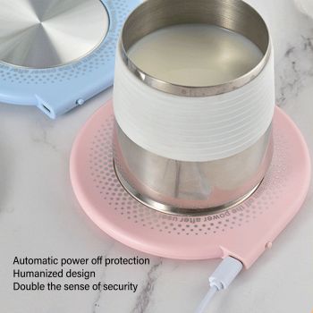 Electric Cup Warmer USB Automatic Power Off 55°C 8cm Electric Mug Heating Pad for Heating Coffee Beverages Milk Tea Hot Chocolate