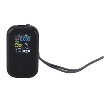 5 in 1 Air Quality Monitor Multifunctional Smart Portable CO2 Humidity Temperature Detector for Indoor Home Black