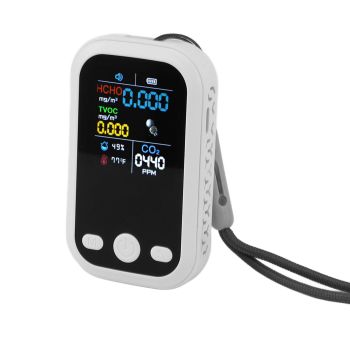 5 in 1 Air Quality Monitor Multifunctional Smart Portable CO2 Humidity Temperature Detector for Indoor Home White