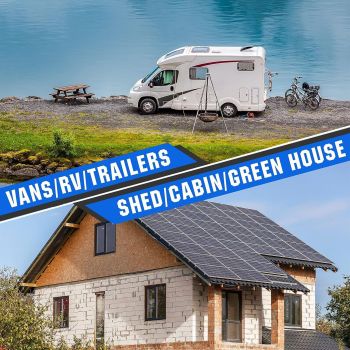 100W Solar Panel Kit IP67 Waterproof with DC 12V 24V 20A Controller Portable Solar Panel for RV Camper Vehicle Caravan