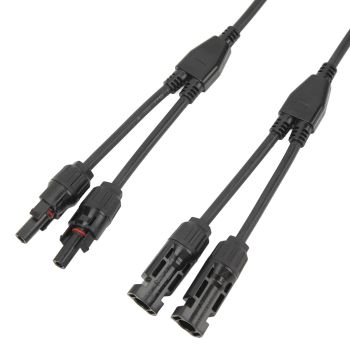 1 Pair Solar Panel Y Branch Parallel Cable 2 to 1 Solar Connectors Y Branch Parallel Adapter Cable Wire Plug Tool Kit MFF FMM 30CM 0.98FT