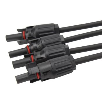 Solar Connectors 1 to 4 Y Branch Parallel Adapter Cable Wire Plug Tool Kit for Solar Panel