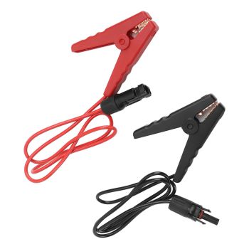 2PCS Solar Power Battery Clip 12AWG Quick Disconnect Extension Cable Battery Charger Clamp Connector for Solar Panel Automotive Motorcycle