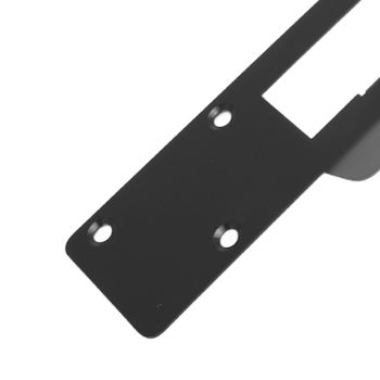 Door Strike Plate Double Holes Steel Reinforced Strong Easy Install Security Stike for 5‑1/2in to 6in Hole Center Distance Black