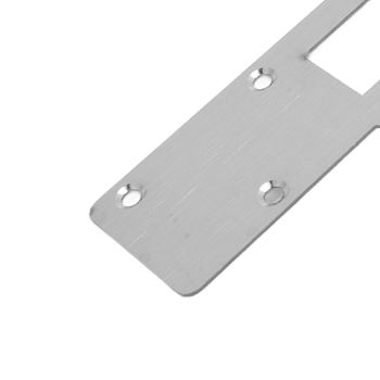 Door Strike Plate Double Holes Steel Reinforced Strong Easy Install Security Stike for 5‑1/2in to 6in Hole Center Distance White