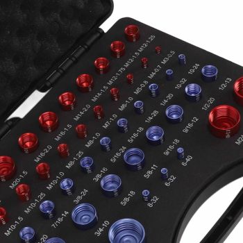 44pcs Nut and Bolt Thread Checker Red Blue Nut and Bolt Size Gauge Inch Metric Nut and Bolt Identifier Gauge Set