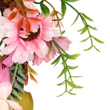 Artificial Flower Wreath Simulation Peony Door Hanging Garland Festivals Party DecorationPink