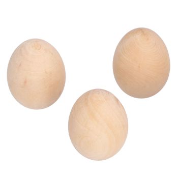10Pcs Wooden Easter Egg Dyeable DIY Hand Painted Lightweight Craft Eggs for Party Festival
