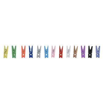 100PCS Wooden Clip Mini Color Wood Clip Birch Card Photo Clip with 10m Rope for Home Festival Decoration