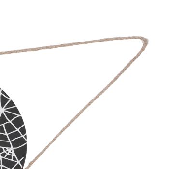 Halloween Spider Web Pattern Wooden Welcome Sign Decorative Hanging Board for Indoor OutdoorWithout Bow