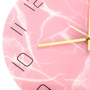 Innovative Pink Wall Clock Acrylic UV Printing Clock for Living Room Home Bedroom