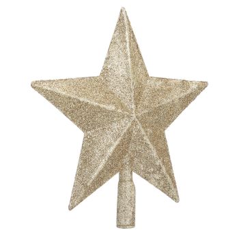 Star Tree Topper Decorated Golden Light Weight Shiny Mini Christmas Tree Topper for Home Shop