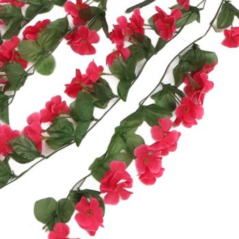 2PCS Artificial Violet Hanging Flowers Simulation Plastic Fake Plants for Decoration Garden Patio Wedding Porch Outdoor Rose Red