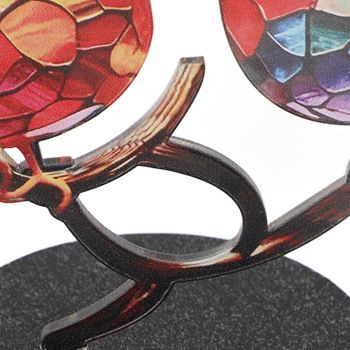 Birds On Branch Ornaments Craft Acrylic Colorful Vivid Flat Animal Statue Decoration for Desktop Office Home 2 Birds
