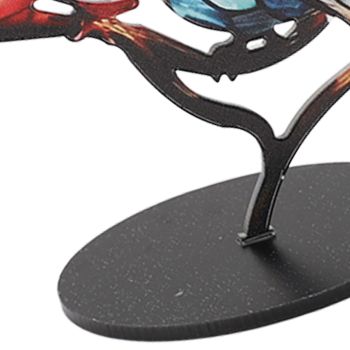 Birds On Branch Ornaments Craft Acrylic Colorful Vivid Flat Animal Statue Decoration for Desktop Office Home 3 Birds in Opposite Direction