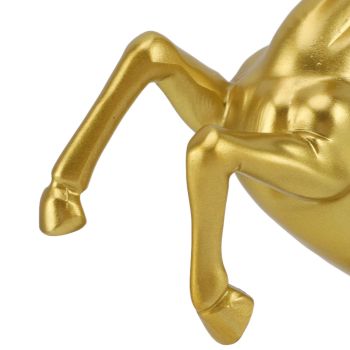 Horse Statue Gold Synthesized Resin Unique Horse Art Figurine for Wine Cabinet Office Leaping Horse