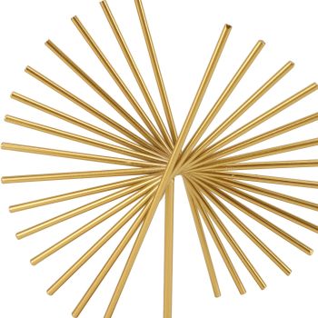 Abstract Ornament Light Luxury Metal Geometric Lines Sculpture Decoration with Base for Home Livingroom Office