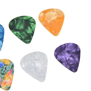 10Pcs Guitar Picks Boost Bass Portable Colorful Retro Cosmic Star Sky Pattern Guitar Pick for Bass Banjo Ukulele0.96mm Silver Box