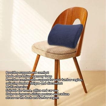 Lumbar Support Pillow Pure Color Plush Ergonomic Design Memory Foam Back Support Cushion for Home Car Office