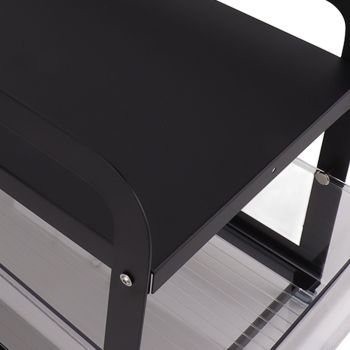 Cup Storage Organizer Shelf 2 Tier Pull Out Countertop Organizer Multifunctional Desktop Storage Rack for Home Office Black