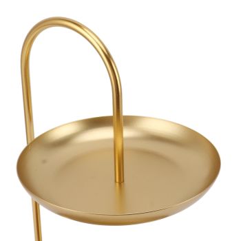 Dessert Rack Fruit Stand Round 2 Tier Iron Display Holder for Party Wedding Birthday Home Gold