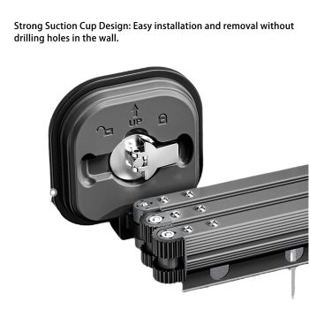 Retractable Clothes Drying Rack Wall Mount Drill Free Bifold Windproof Space Saver Suction Cup Clothes Hanger for Laundry