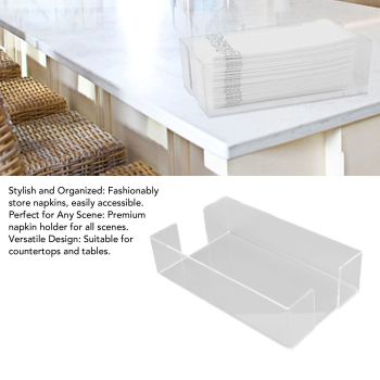 Napkin Tray Storage Holder Transparent Acrylic Modern 9.5x5.5x2.5in Large Capacity Napkin Dispenser for Party Kitchen