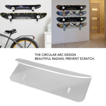 Skateboard Wall Mount Display Rack Acrylic Skateboard Hanger Wall Mount Deck Clear Display Storage Longboard Wall Rack