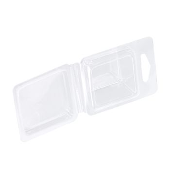 100PCS Wax Melt Molds Calmshell PET Separate Transparent Hanging Hole Empty Wax Melt Container for DIY Candles Chocolate Rectangle