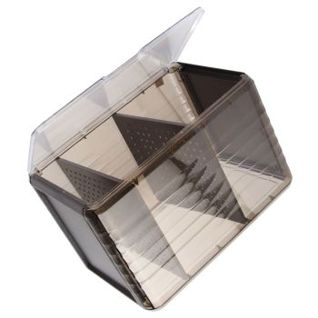 Cup Storage Rack Dustproof Stackable Plastic Clear Cup Organizer Box for Cabinet Desktop Large Black
