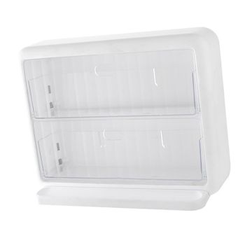 Wall Mounted Coffee Capsule Holder Clear Acrylic Compact Tea Bag Storage Rack for Office S One Layer Without Grid + One Layer with Three Compartments