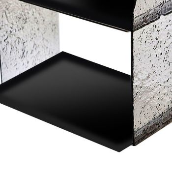 2 Tier Desk Organizer Double Layer Storage Rack Transparent Desktop Stand Holder for Stationery Cosmetic Glossy Black