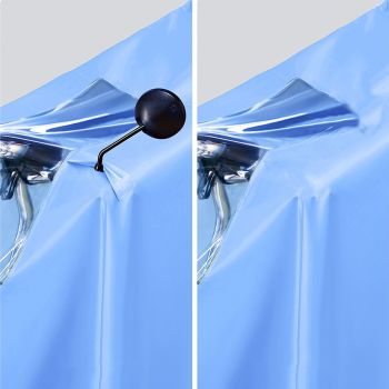 Electric Motorcycle Rain Cape Extended Full Body with Helmet Rainstorm Proof for Mobility Scooter Bicycle Cycling Sky Blue XXXXL