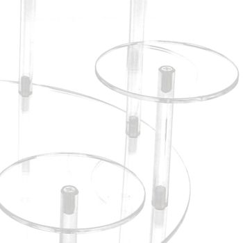 Acrylic Cupcake Stands Stable Round Anime Figure Doll Platter Display Stand for Wedding Birthday Party Transparent