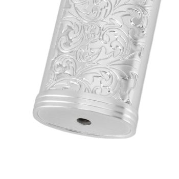 2PCS Lighter Case Cover Vintage Style Floral Stamped Zinc Alloy Shell for Lighter Protection Silver