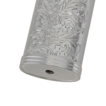 2PCS Lighter Case Cover Vintage Style Floral Stamped Zinc Alloy Shell for Lighter Protection Gray