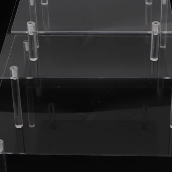 3 Set Square Clear Acrylic Cake Stand Acrylic Cupcake Stand for Cake Pizza Dessert Christmas Wedding Birthday Baby Shower Tea Party