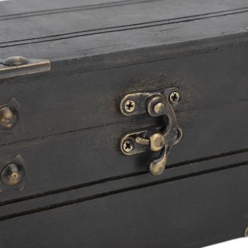 Retro Wooden Jewelry Box Treasure Storage Box Organizer Container Case Chest Trinket Box for Girls Girlfriend Women Vintage Grey
