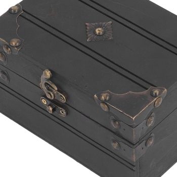 Retro Vintage Wooden Jewelry Box Treasure Storage Box Organizer Container Case Chest Trinket Box for Girls Girlfriend Women Grey