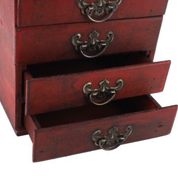 Jewelry Box Chinese Vintage Case 4 Drawer Wood Oriental Compact Ample Capacity Versatile Storage Organizer for Earring