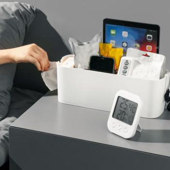 Hanging Storage Container Multifunctional Space Saving Wall Mounted Storage Box Makeup Organizer Tissue Box White