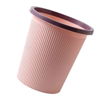 Trash Bin Plastic Exquisite Modern Garbage Container Can for Bathroom Kitchen Living Room Large Pink