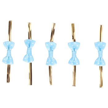 20pcs Bow Knot Twist Ties Biscuits Cookies DIY Baking Bag Ties for Gift Wrapping Weddings PartiesBlue