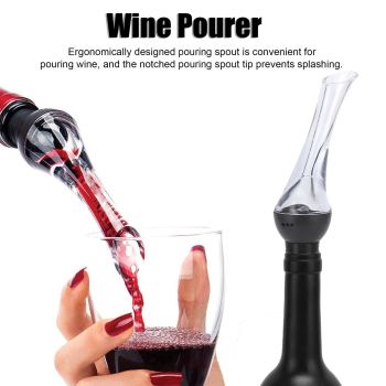 4Pcs/Set Wine Aerator Pourer with Vacuum Stopper Foil Cutter Pipe For Home Kitchen Bar Restaurant